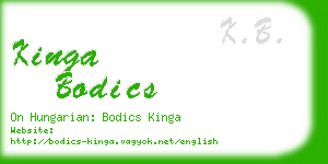 kinga bodics business card